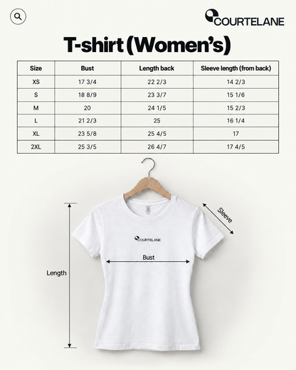 Garment and fabric details for Courtelane women's pickleball t-shirts