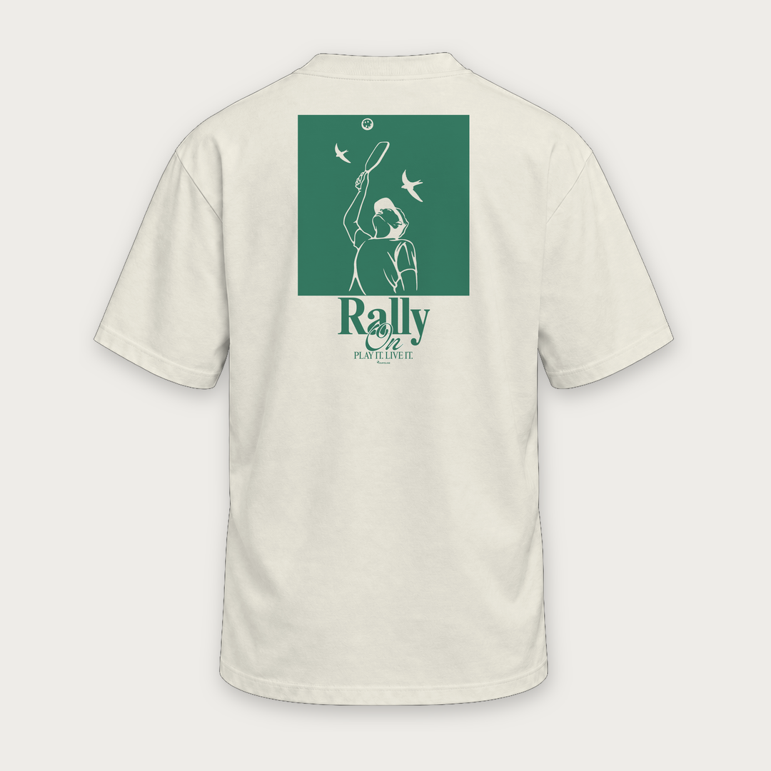 Rally On · Country club heritage pickleball tee by Courtelane
