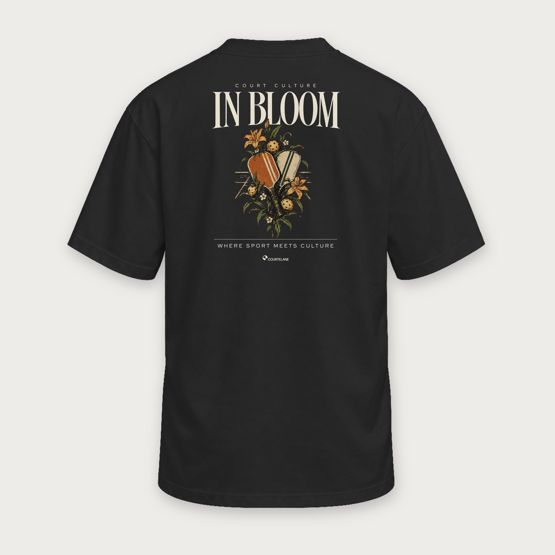 In Bloom · Botanical and vintage pickleball tee by Courtelane