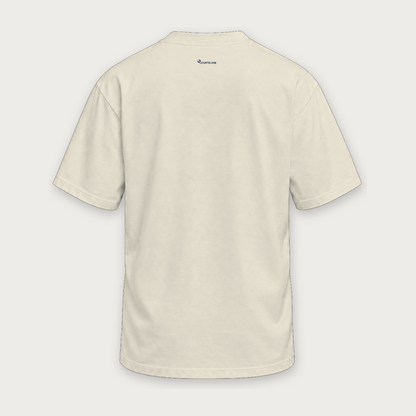 Daily Dose pickleball tee by Courtelane in cream, back view with small neck logo