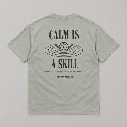 Calm is a skill • The reset pickleball tee by Courtelane